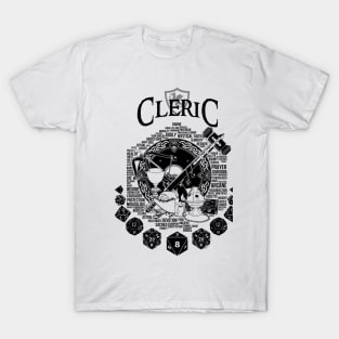 RPG Class Series: Cleric - Black Version T-Shirt